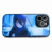 Reze Blue Mood lenticular phone case — full artwork viewing angle