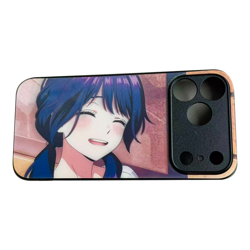 Kaoruko Waguri Lenticular Phone Case - Smiling Portrait — full product on white background
