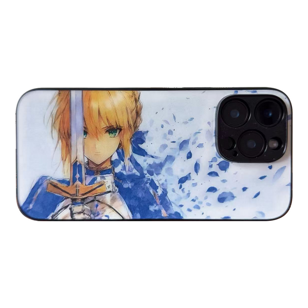 Fate Saber Lenticular Phone Case — full product on white background
