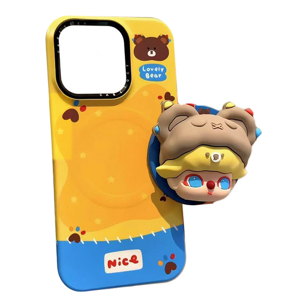 DIMOO Bear-Hat Magnetic Phone Case & Stand Options — full product on white background
