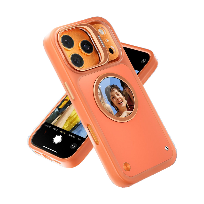 Round Smart-Screen Phone Case for iPhone — complete product on white background