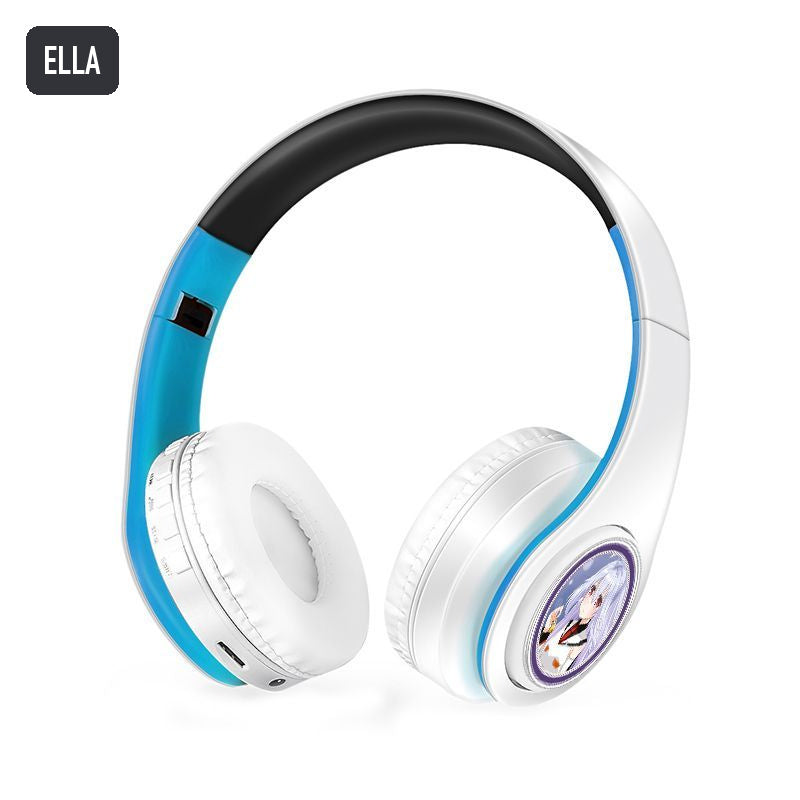 Ella anime voice Bluetooth headphones — White / Blue