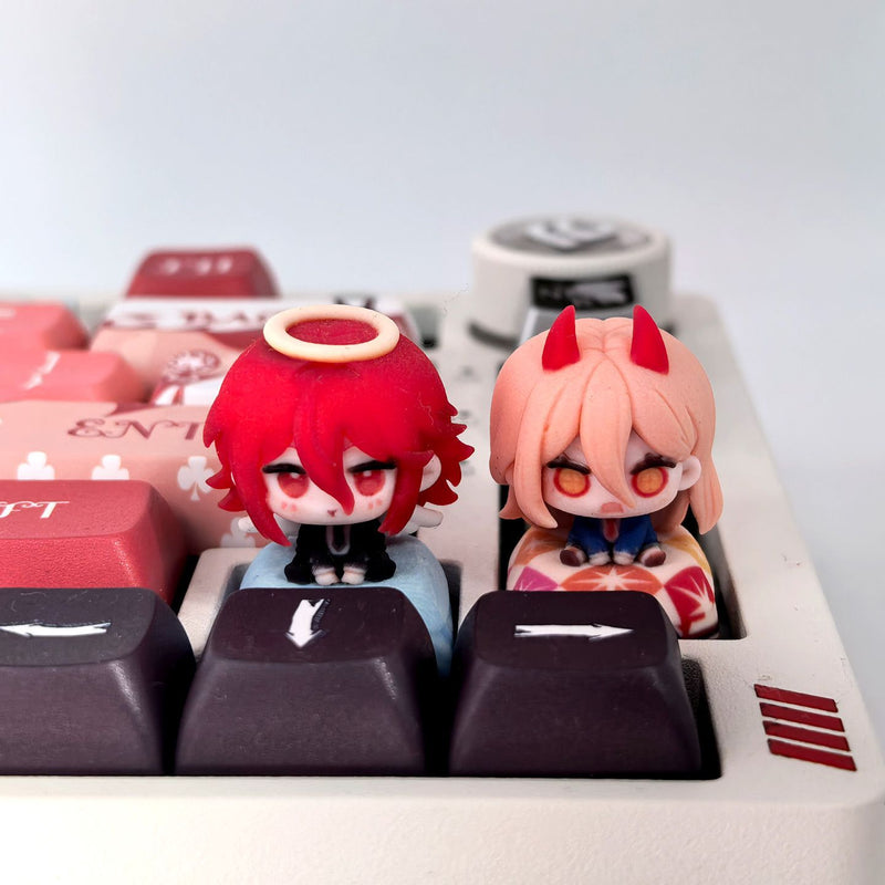 Chainsaw Man Power and Angel Devil 3D artisan keycaps — product view 3