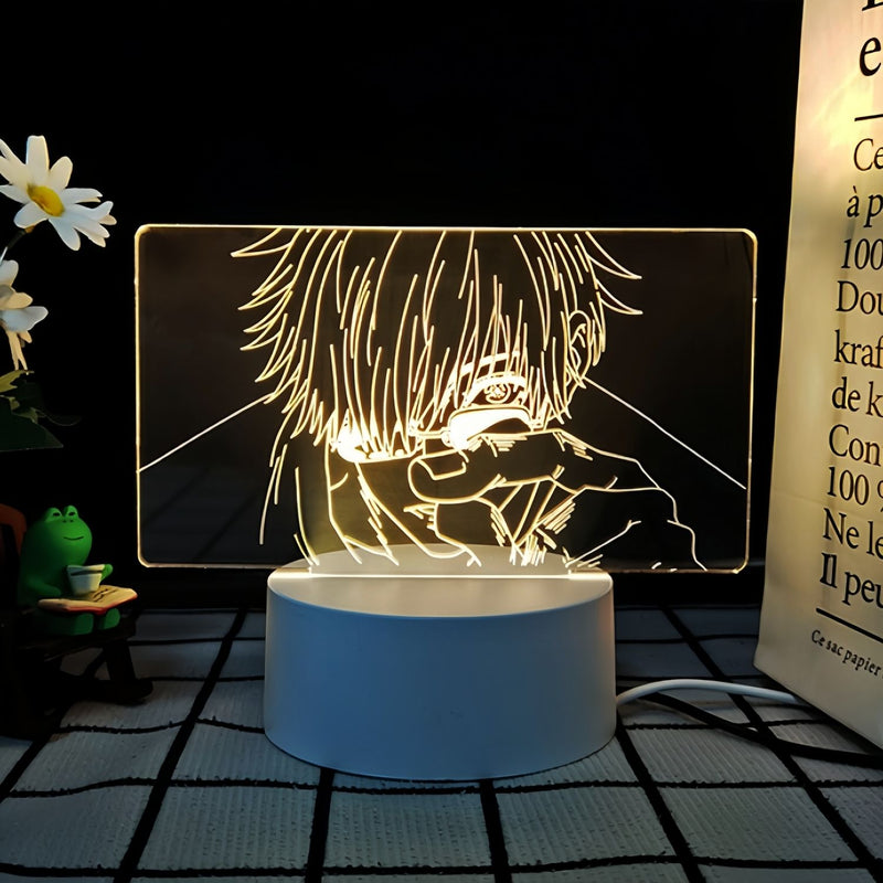 JJK 3D LED Night Light - Multi-Color Dimmable Desk Lamp — Satoru Gojo 3 / 3 Colors + Switch