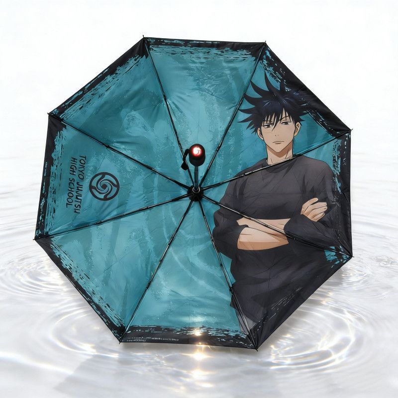 JJK Auto Folding Umbrella - UV Blackout Coating Sun & Rain