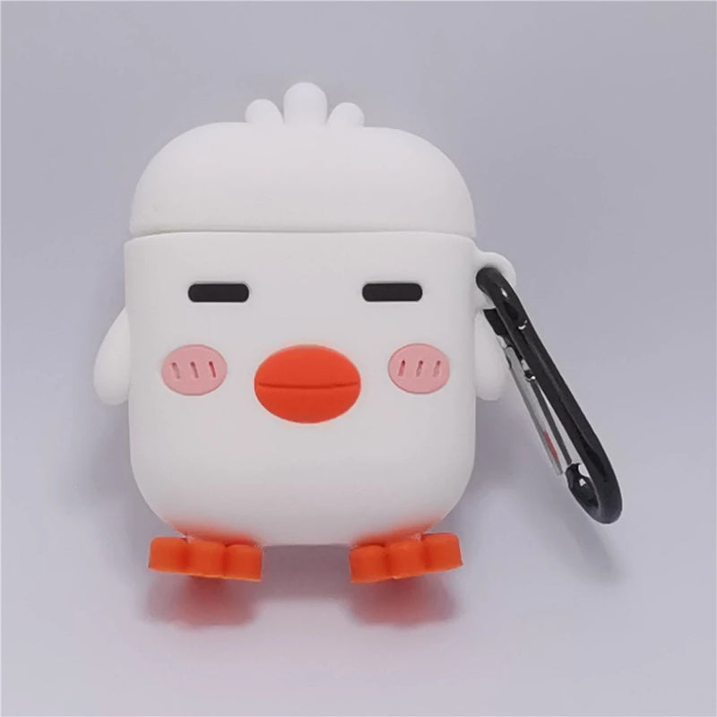 3D Cartoon Anime AirPods Case with Keychain - Soft Silicone Cover