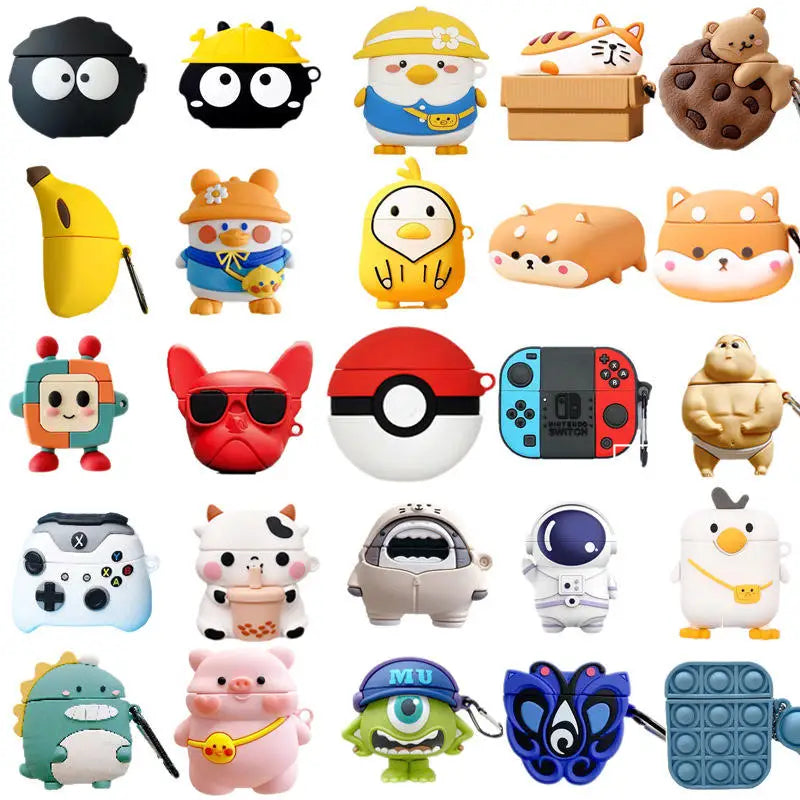 3D Cartoon Anime AirPods Case - Soft Silicone Cover