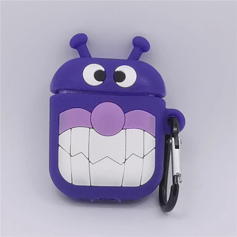 3D Cartoon Anime AirPods Case with Keychain - Soft Silicone Cover