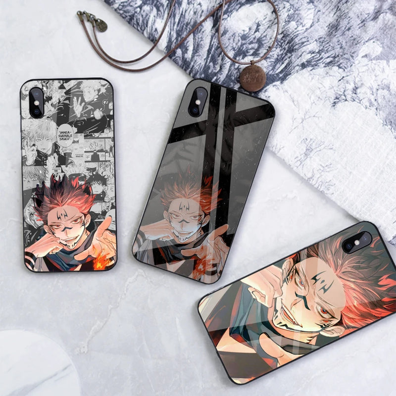 Jujutsu Kaisen Anime Tempered-Glass Case for Samsung Galaxy & iPhone