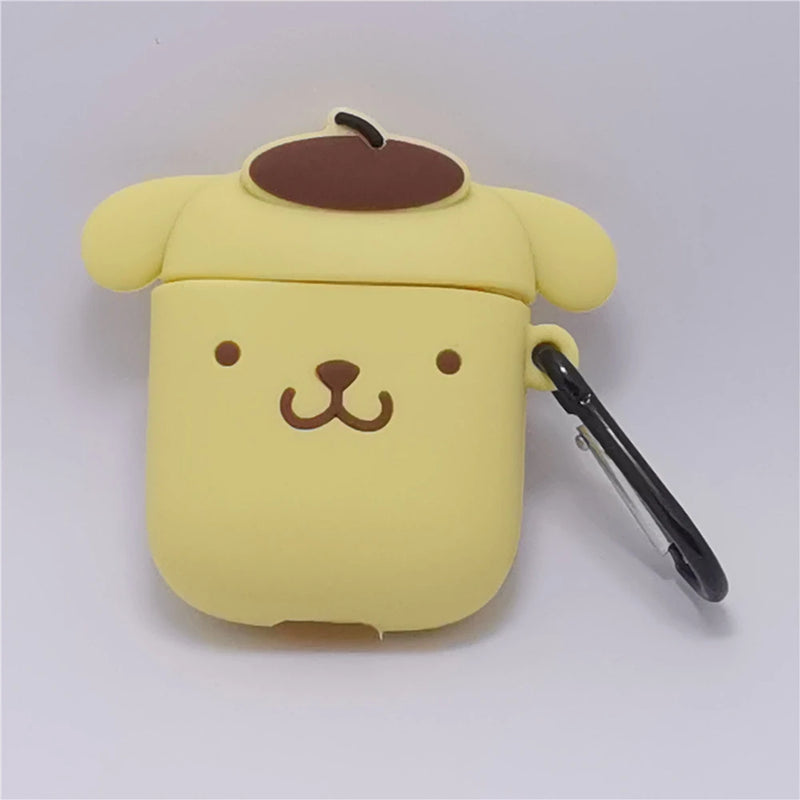 3D Cartoon Anime AirPods Case with Keychain - Soft Silicone Cover