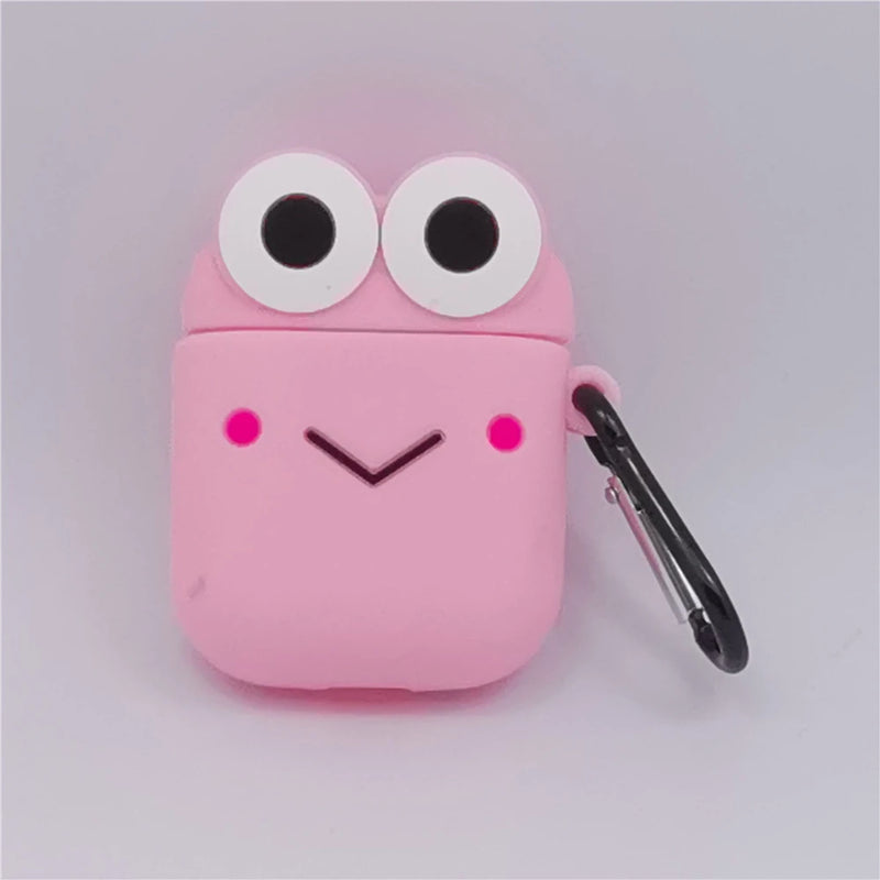 3D Cartoon Anime AirPods Case with Keychain - Soft Silicone Cover