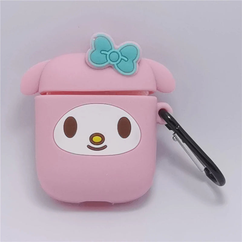 3D Cartoon Anime AirPods Case with Keychain - Soft Silicone Cover