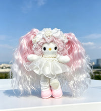 Kitty Fashion Doll Plush Keychain - Long-Leg Curly-Hair Bag Charm (15cm)