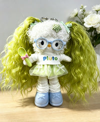 Kitty Fashion Doll Plush Keychain - Long-Leg Curly-Hair Bag Charm (15cm)