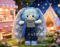 Kitty Fashion Doll Plush Keychain - Long-Leg Curly-Hair Bag Charm (15cm)