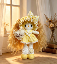 Kitty Fashion Doll Plush Keychain - Long-Leg Curly-Hair Bag Charm (15cm)