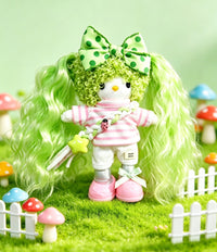 Kitty Fashion Doll Plush Keychain - Long-Leg Curly-Hair Bag Charm (15cm)