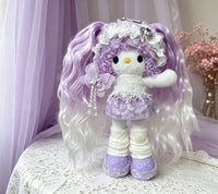 Kitty Fashion Doll Plush Keychain - Long-Leg Curly-Hair Bag Charm (15cm)