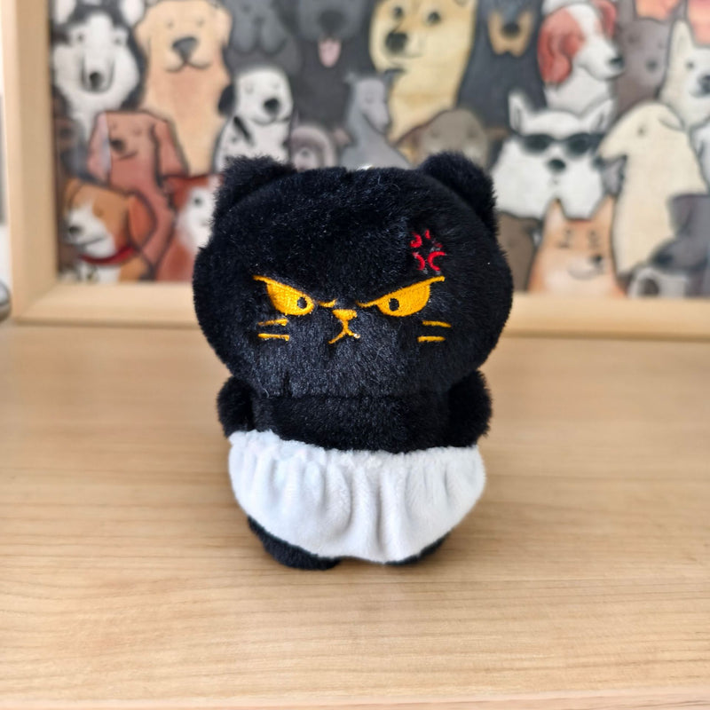Moody Cat Plush Keychain - Funny Grumpy Cat Doll