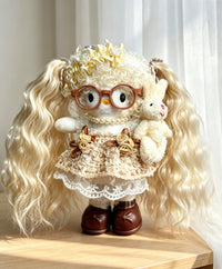 Kitty Fashion Doll Plush Keychain - Long-Leg Curly-Hair Bag Charm (15cm)
