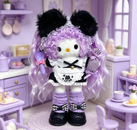 Kitty Fashion Doll Plush Keychain - Long-Leg Curly-Hair Bag Charm (15cm)