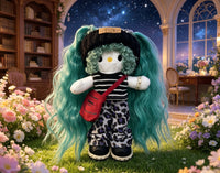 Kitty Fashion Doll Plush Keychain - Long-Leg Curly-Hair Bag Charm (15cm)