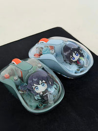 Demon Slayer Transparent Wireless Mouse — Silent Bluetooth Mouse with Character Charm Inside
