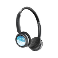 Complete Midnight Black M1 dual-screen wireless headphones on white