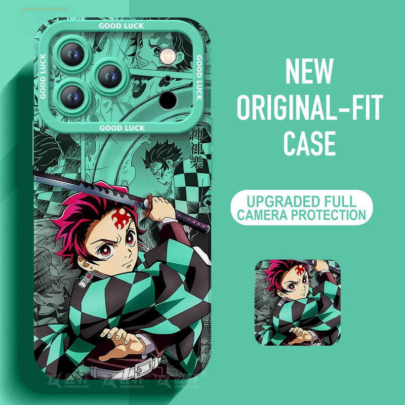 Demon Slayer Silicone Phone Case — Soft Shockproof Case with Full Lens Cover