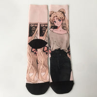 Cartoon Graffiti Trendy Socks - Cotton Crew (Unisex)