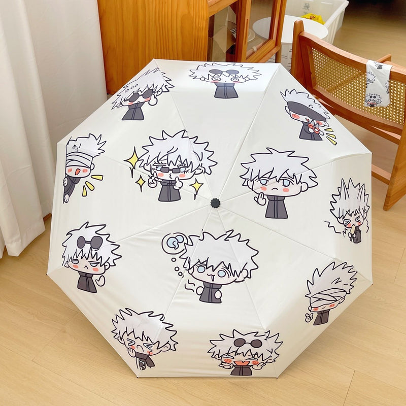 Jujutsu Kaisen Gojo Umbrella — Tri-Fold UV Sun & Rain Umbrella