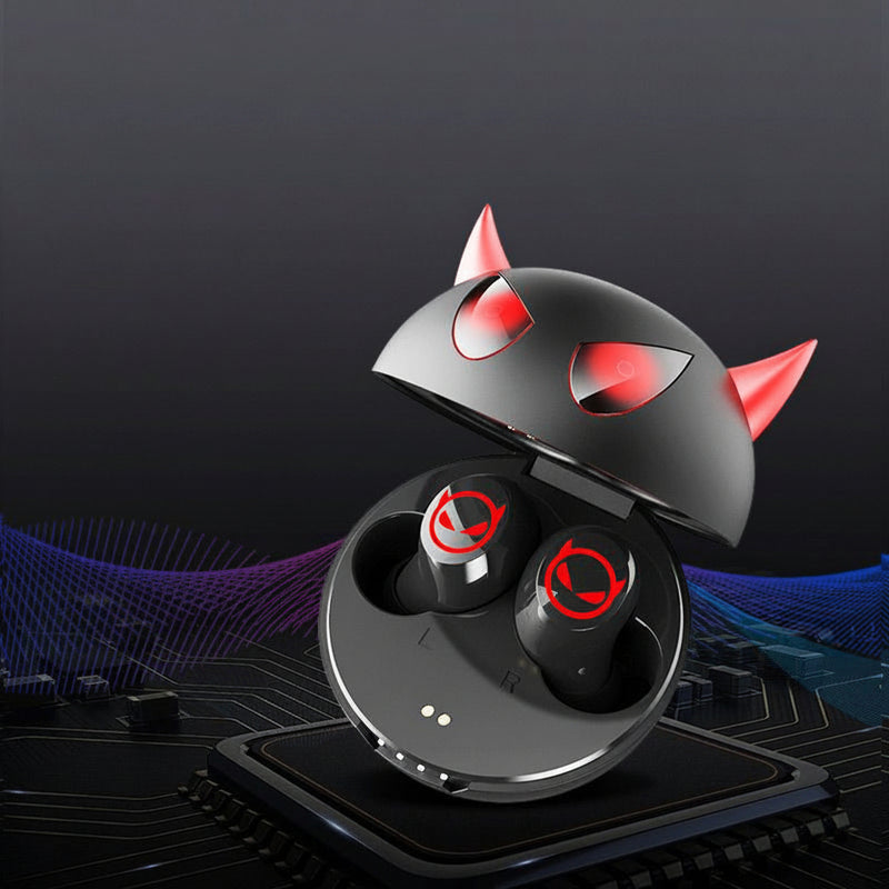 Devil Wireless Gaming Bluetooth Earbuds - Low-Latency Game Mode, 9D Bass, Universal for iPhone & Android