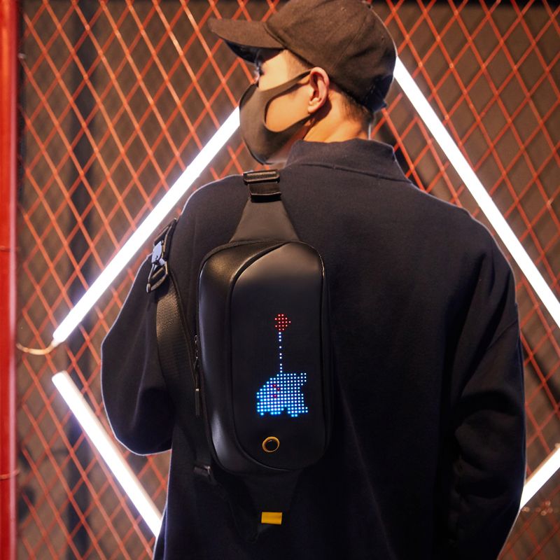Pixel LED Crossbody Bag - Hip-Hop Shoulder Bag with Programmable Display
