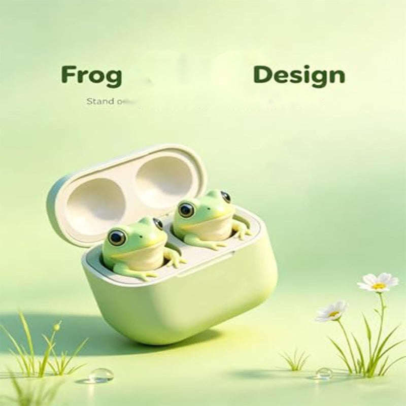 Frog Earbuds - Cute Animal Wireless Bluetooth Earbuds with Charging Case