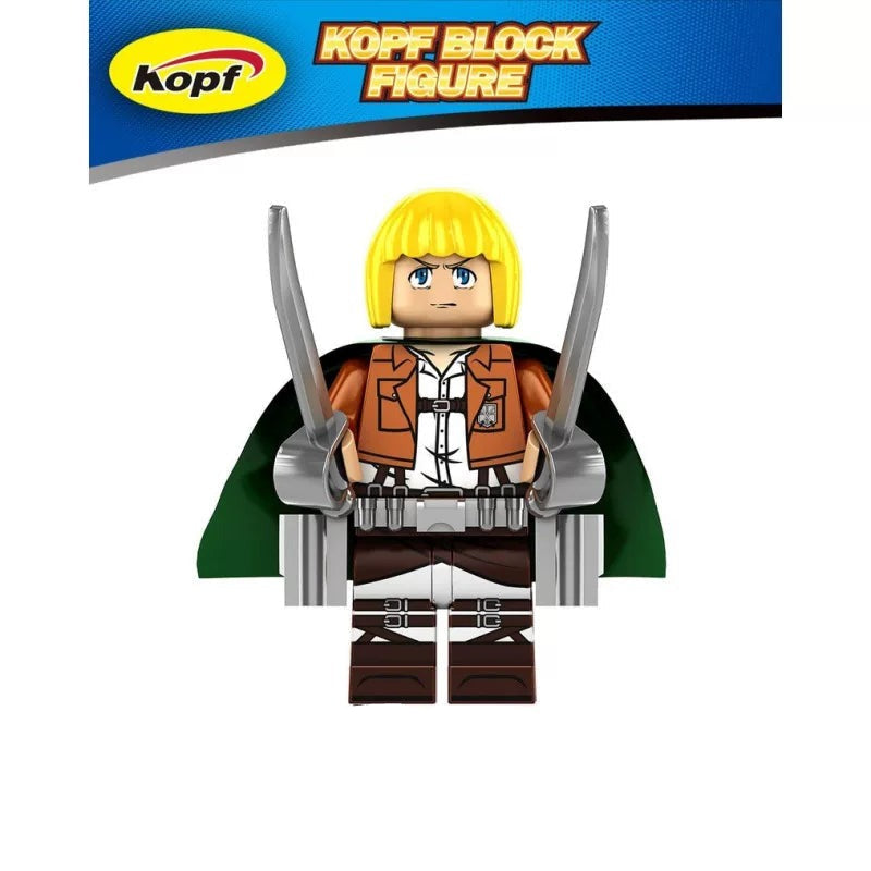 Attack on Titan Building Block Minifigures - Eren, Mikasa, Levi & Titans