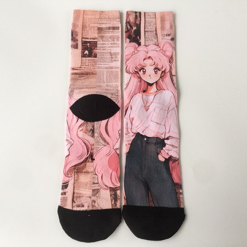 Cartoon Graffiti Trendy Socks - Cotton Crew (Unisex)