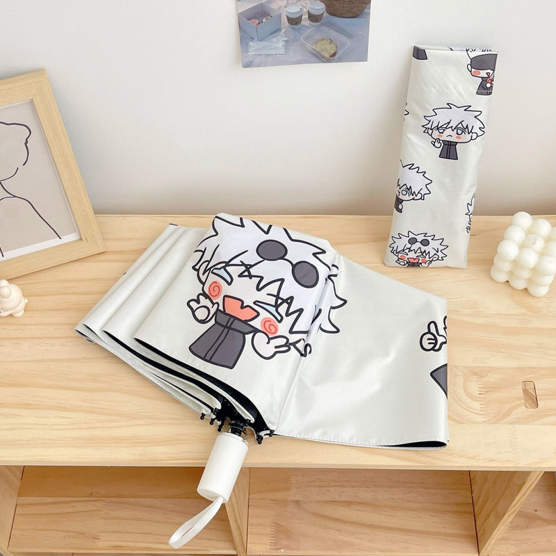 Jujutsu Kaisen Gojo Umbrella — Tri-Fold UV Sun & Rain Umbrella