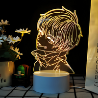 JJK 3D LED Night Light - Multi-Color Dimmable Desk Lamp — Toge Inumaki 2 / 3 Colors + Switch
