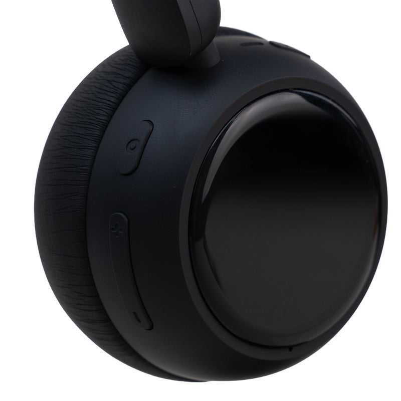 Black Custom Anime Display Headphones, screen and physical controls detail