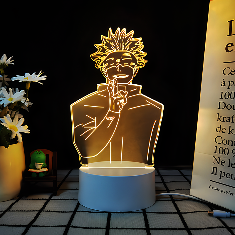 JJK 3D LED Night Light - Multi-Color Dimmable Desk Lamp — Satoru Gojo 2 / 3 Colors + Switch