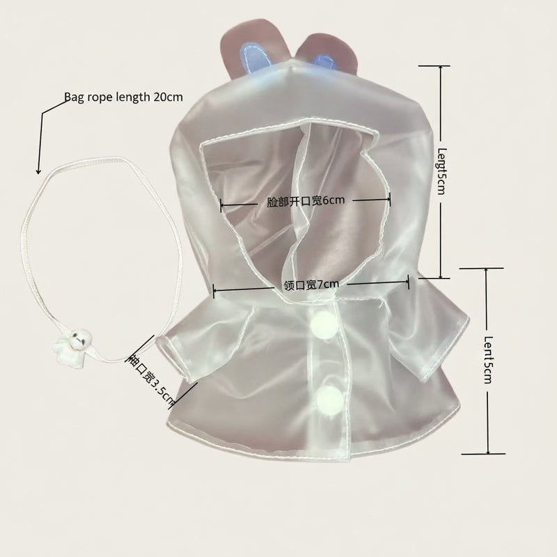 Cotton Doll Raincoat Outfit for 10cm / 15cm Plush Dolls - Changeable Clothes