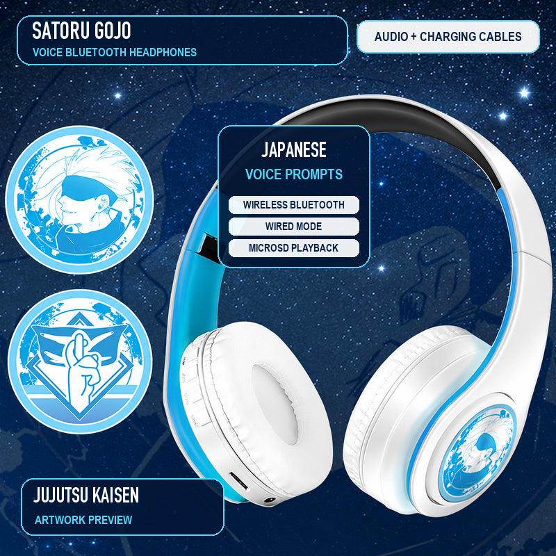 Jujutsu Kaisen Voice Bluetooth Headphones — Wireless Over-Ear with Japanese Voice Prompts