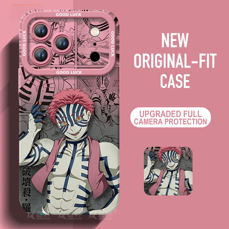 Demon Slayer Silicone Phone Case — Soft Shockproof Case with Full Lens Cover