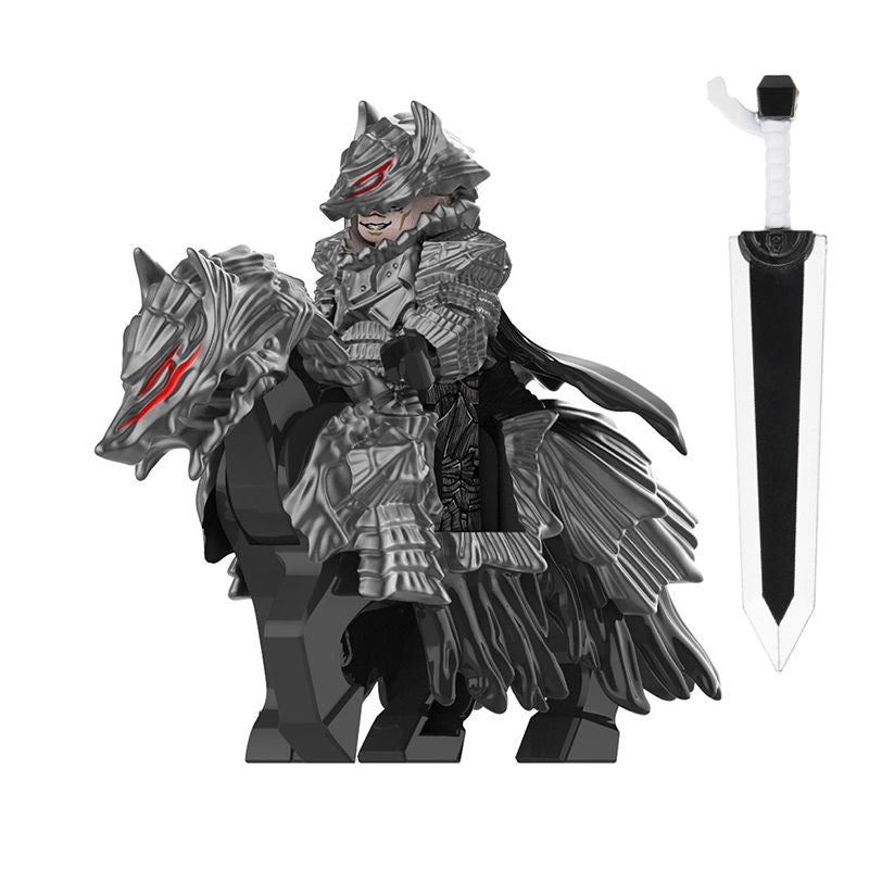 Berserk Guts Armored Knight with Wolf Mount Building Set