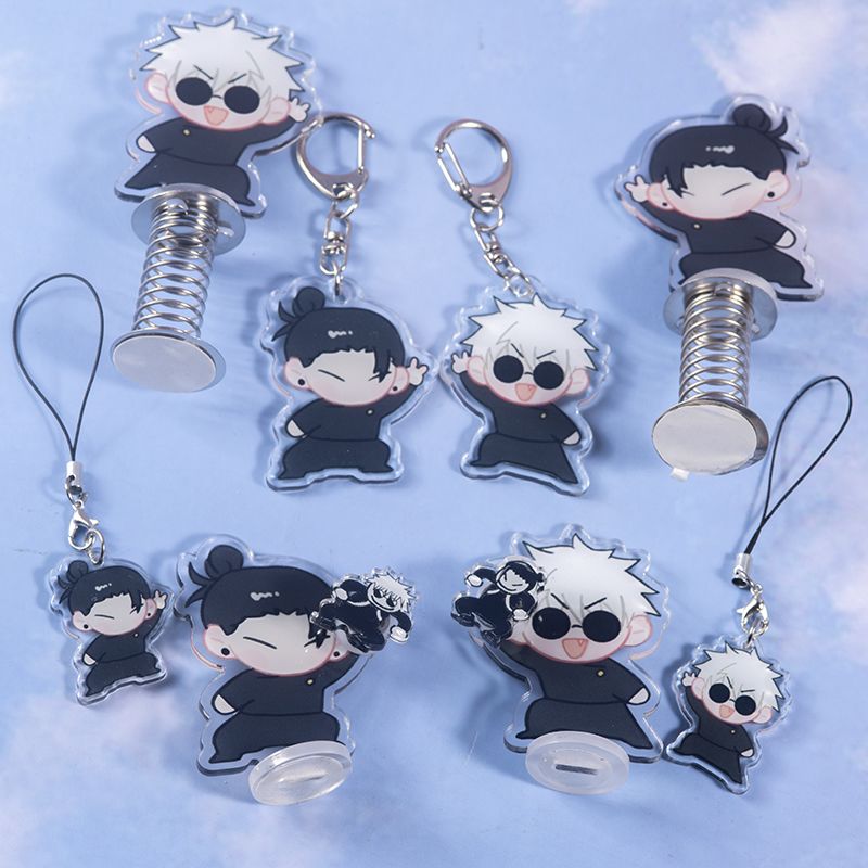 JJK Gojo & Geto Spring Bobble Standee Keychain Set