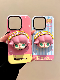 DIMOO Pink-Hair Magnetic Phone Case & Stand Options — watermark restoration