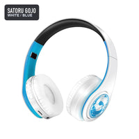 Satoru Gojo anime voice Bluetooth headphones — White / Blue