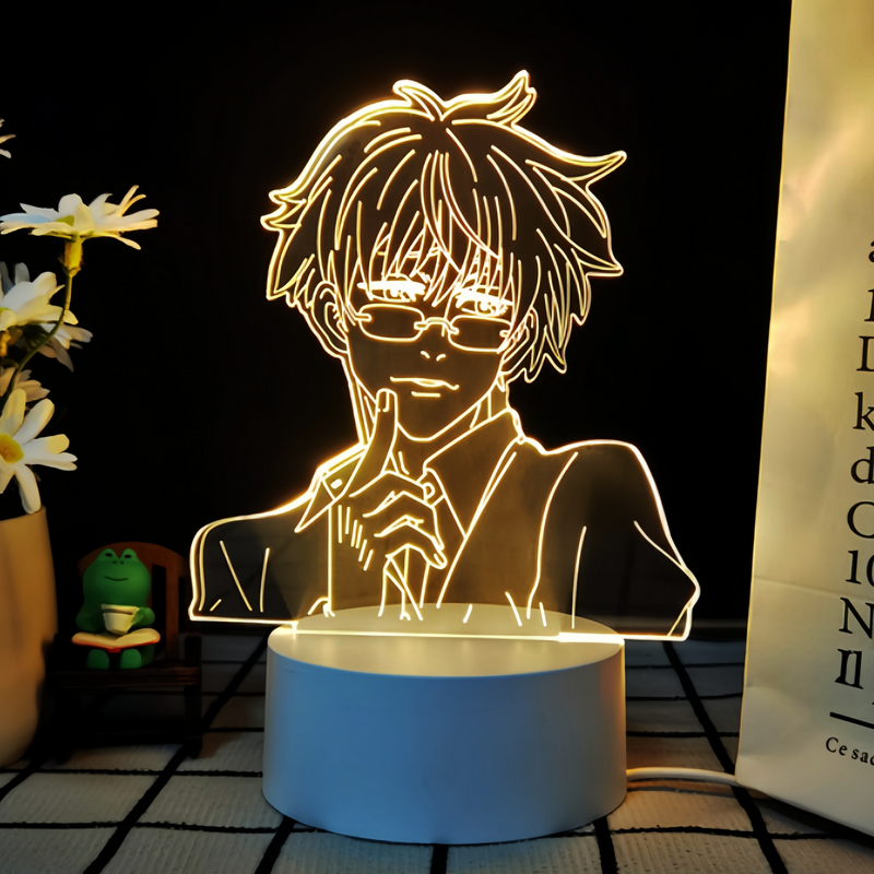 JJK 3D LED Night Light - Multi-Color Dimmable Desk Lamp — Satoru Gojo - Cool Pose / 3 Colors + Switch