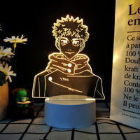 JJK 3D LED Night Light - Multi-Color Dimmable Desk Lamp — Yuji Itadori 2 / 3 Colors + Switch