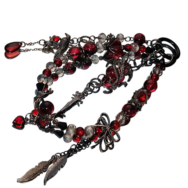 Love and Deepspace Sylus Crimson Beaded Bag Charms